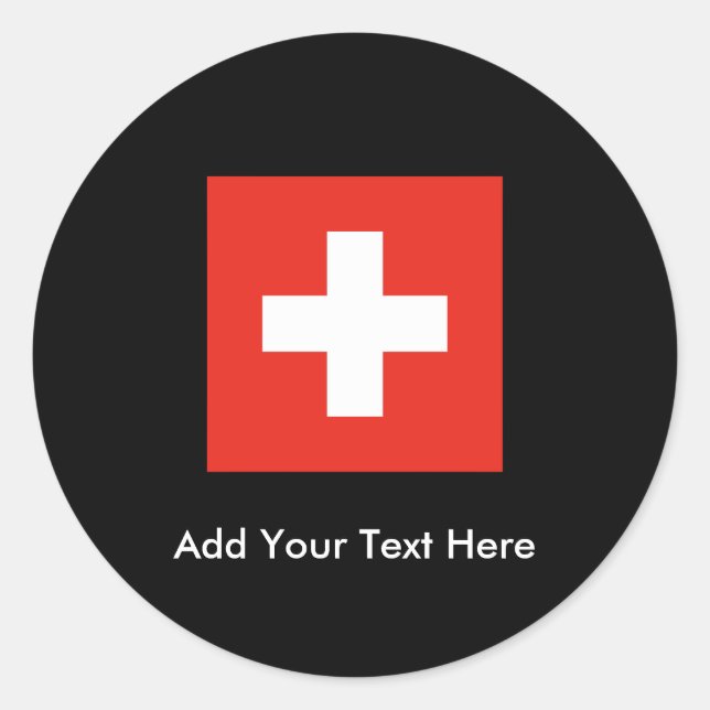 Schweizer Flagge Runder Aufkleber (Vorderseite)