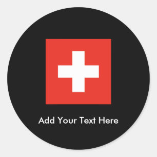 Schweizer Flagge Runder Aufkleber