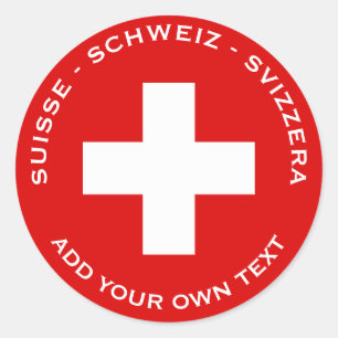 Schweizer Flagge Runder Aufkleber