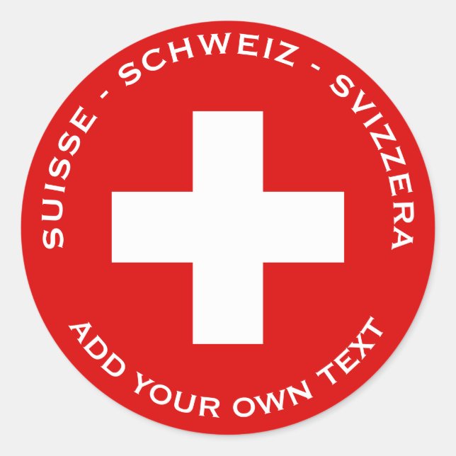 Schweizer Flagge Runder Aufkleber (Vorderseite)