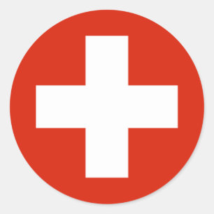 Schweizer Flagge Runder Aufkleber