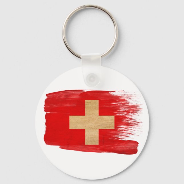 Schweizer Flagge Schlüsselanhänger (Vorderseite)