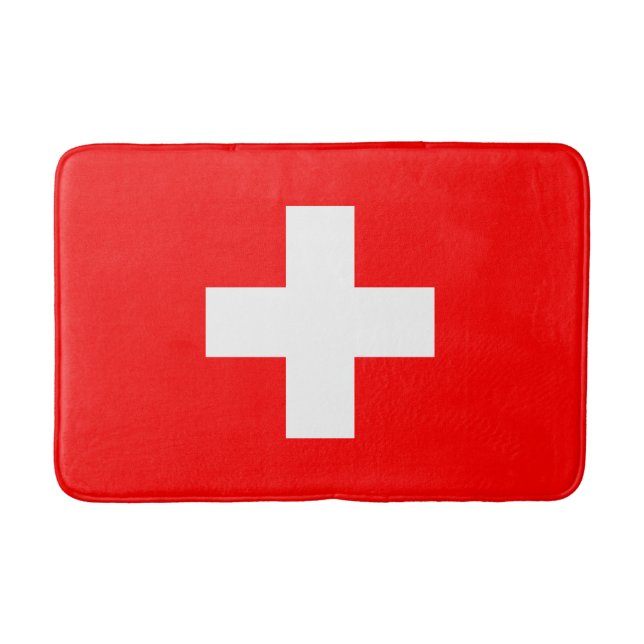 Schweizer Flagge (Schweiz) Badematte (Vorderseite)