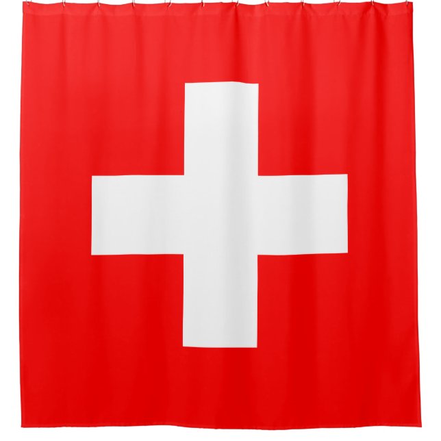 Schweizer Flagge (Schweiz) Duschvorhang (Vorderseite)