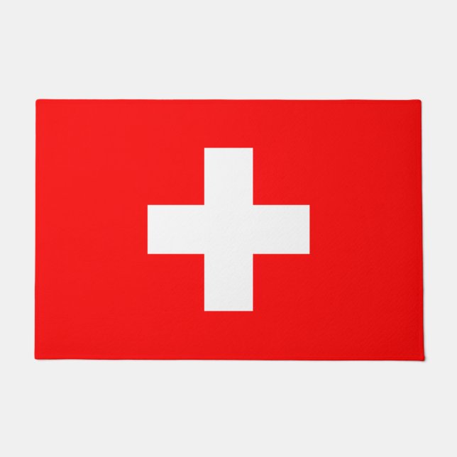 Schweizer Flagge (Schweiz) Fußmatte (Vorderseite)