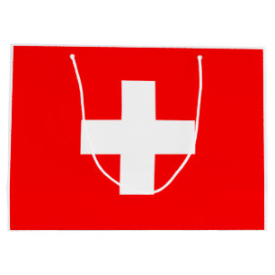 Schweizer Flagge (Schweiz) Große Geschenktüte