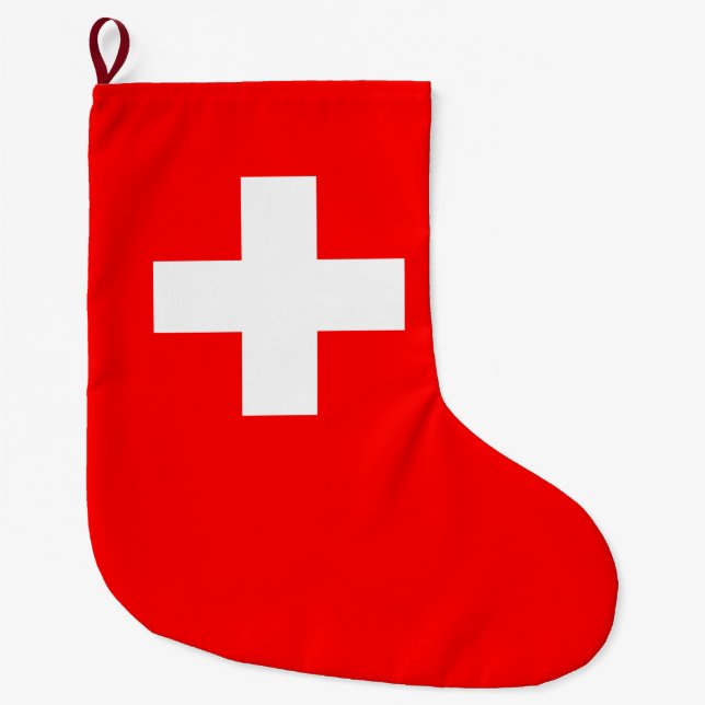 Schweizer Flagge (Schweiz) Großer Weihnachtsstrumpf (Vorderseite)