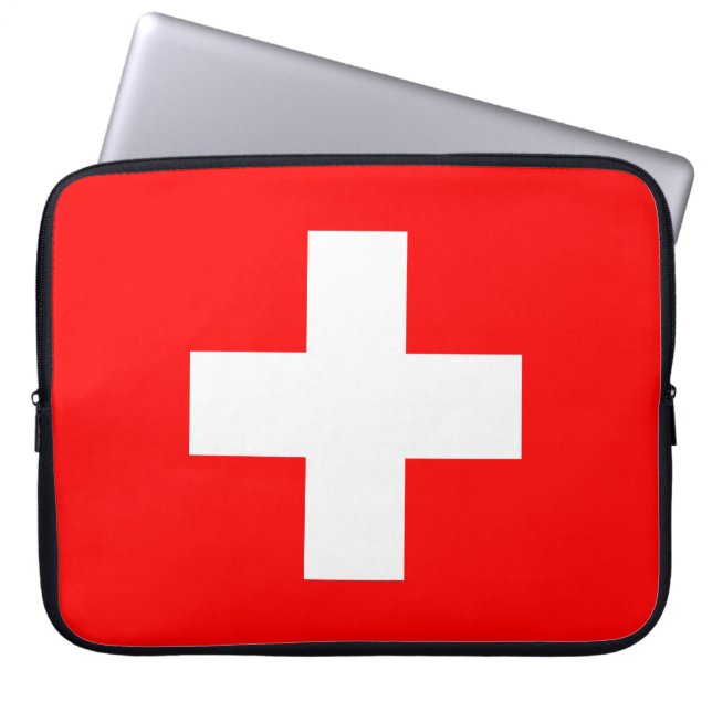 Schweizer Flagge (Schweiz) Laptopschutzhülle (Vorderseite)