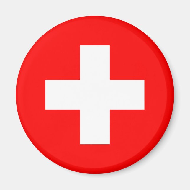 Schweizer Flagge (Schweiz) Magnet (Vorne)