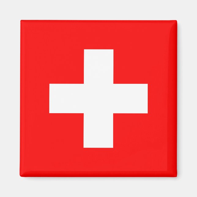 Schweizer Flagge (Schweiz) Magnet (Vorne)