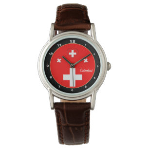 Schweizer Flagge & Schweiz Modepatriot / Liebe Armbanduhr