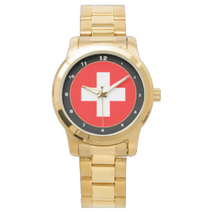 Schweizer Flagge & Schweiz Modepatrioten /Sport Armbanduhr