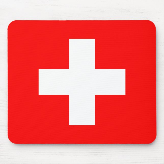 Schweizer Flagge (Schweiz) Mousepad (Vorne)