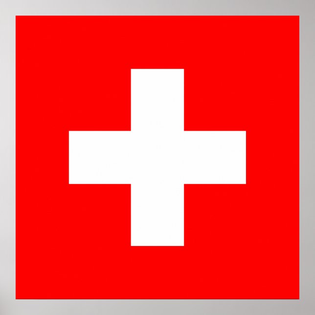 Schweizer Flagge (Schweiz) Poster (Vorne)