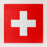 Schweizer Flagge (Schweiz) Puzzle<br><div class="desc">Dieses Design zeichnet sich durch die Fahne der Schweiz (offiziell die Schweizerische Eidgenossenschaft) aus, die ein Binnenland mitten in Europa ist. Es ist eine bundesstaatliche Republik, die in 26 Kantone aufgeteilt ist. Die Hauptstadt ist Bern, die größte Stadt Zürich. Das Land grenzt im Norden an Deutschland, im Osten an Österreich...</div>