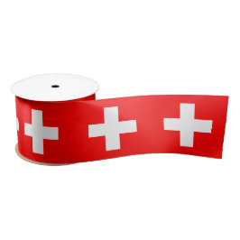 Schweizer Flagge (Schweiz) Satin Ribbon Satinband