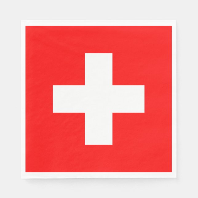 Schweizer Flagge (Schweiz) Serviette (Vorderseite)