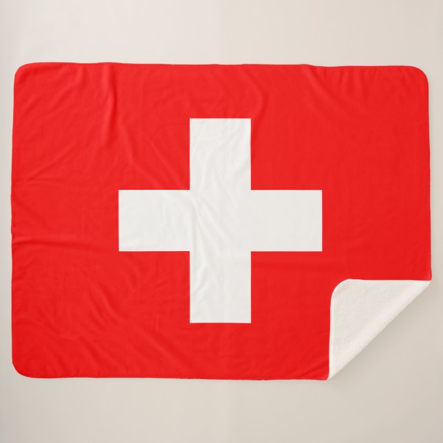 Schweizer Flagge (Schweiz) Sherpadecke (Vorderseite (Horizontal))