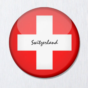 Schweizer Flagge / Schweiz Urlaub/Sportfans Magnet