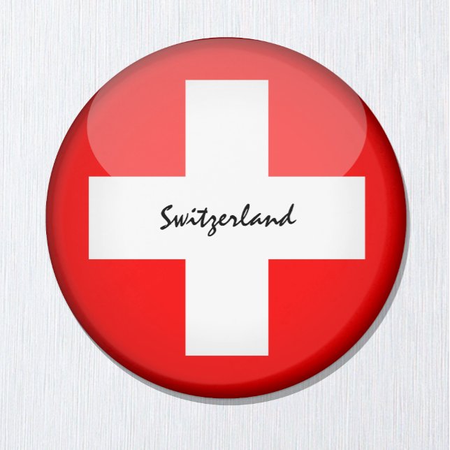 Schweizer Flagge / Schweiz Urlaub/Sportfans Magnet (Von Creator hochgeladen)