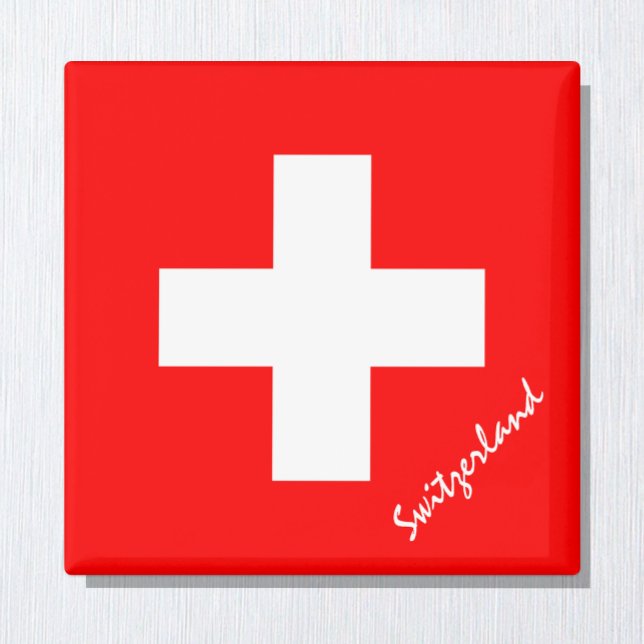Schweizer Flagge / Schweiz Urlaub/Sportfans Magnet (Von Creator hochgeladen)