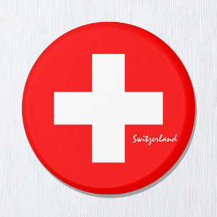 Schweizer Flagge / Schweiz Urlaub/Sportfans Magnet