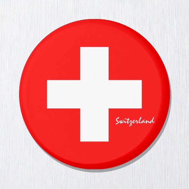 Schweizer Flagge / Schweiz Urlaub/Sportfans Magnet (Von Creator hochgeladen)