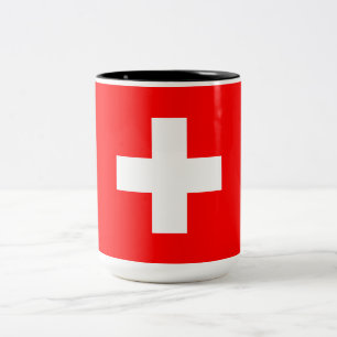 Schweizer Flagge (Schweiz) Zweifarbige Tasse