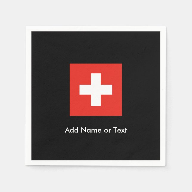 Schweizer Flagge Serviette (Vorderseite)