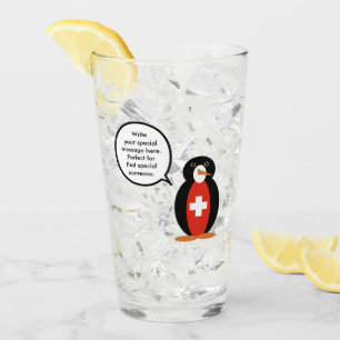 Schweizer Flagge Sprechende Frau Penguin Personali Glas