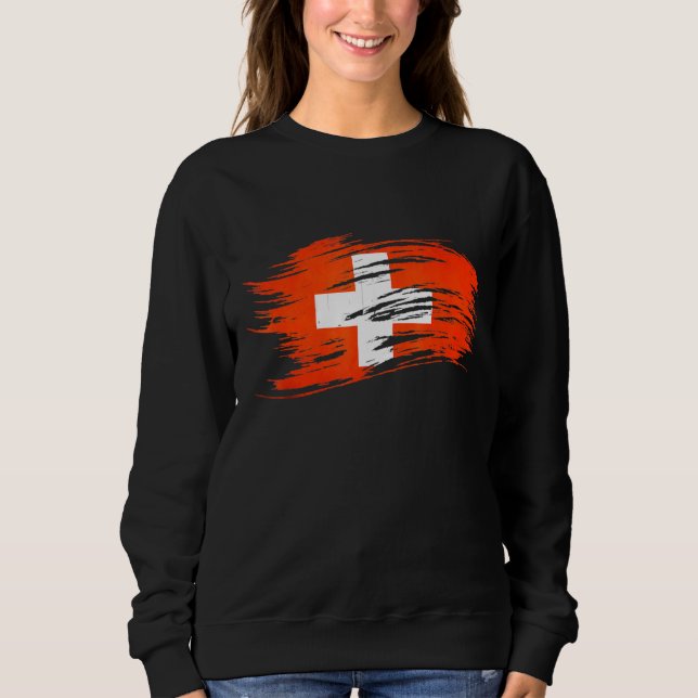 Schweizer Flagge Sweatshirt (Vorderseite)