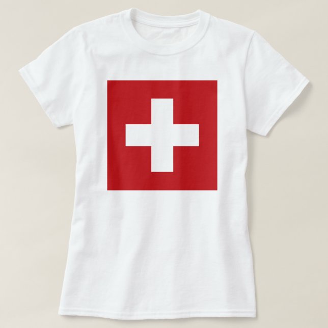 Schweizer Flagge T-Shirt (Design vorne)
