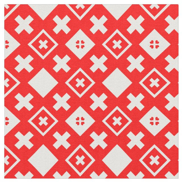 Schweizer Flagge - Trendy Fabric Mode Stoff (Nahaufnahme)