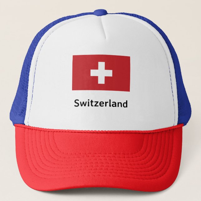 Schweizer Flagge Truckerkappe (Vorderseite)