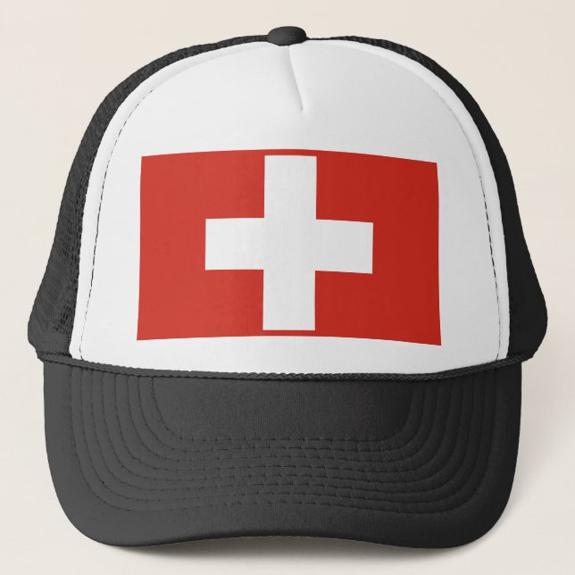 Schweizer Flagge Truckerkappe (Vorderseite)