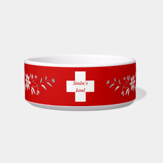 Schweizer Flagge und edelweiss Napf