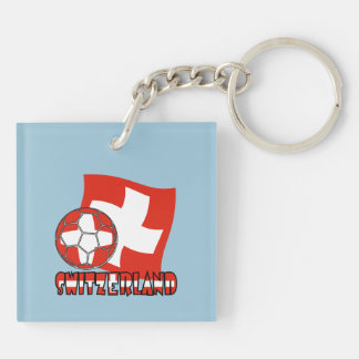 Schweizer Flagge und Fußball Schlüsselanhänger