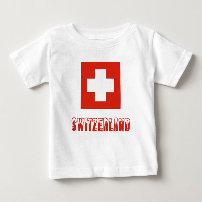 Schweizer Flagge und Schweiz Baby T-shirt (Vorderseite)