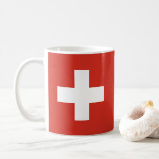 Schweizer Flagge - weißes Kreuz Kaffeetasse