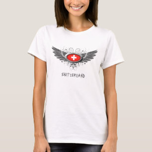 Schweizer Flaggen-Flügel T-Shirt