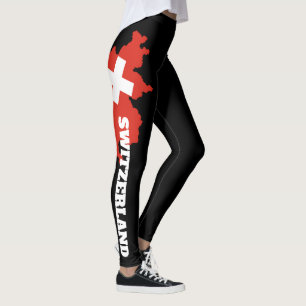 Schweizer Flaggen-Leggings - Schweiz-Kartendesign Leggings