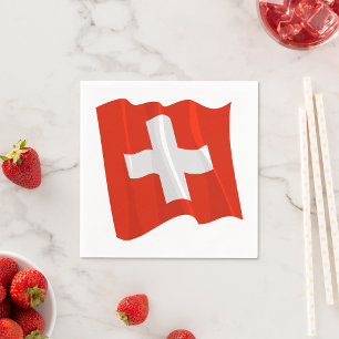 Schweizer Flaggen-Papierservietten Serviette