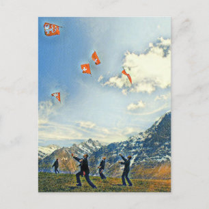 Schweizer Flaggen Postkarte