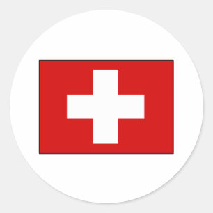 Schweizer Flaggen-T - Shirts und Geschenke Runder Aufkleber