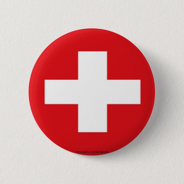 Schweizer Flaggenknopf Button (Vorderseite)