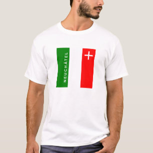 Schweizer Flaggentext der Neuchatel-Provinz T-Shirt
