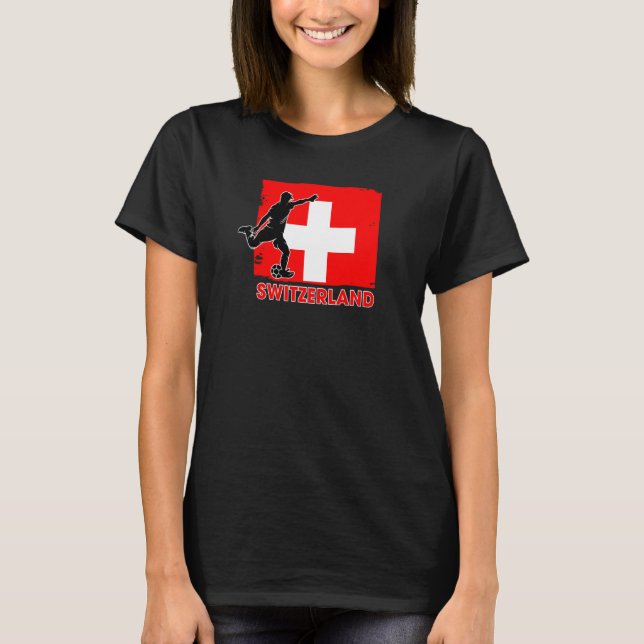 Schweizer Fußballfan  2022 Nationalfußball Tee (Vorderseite)