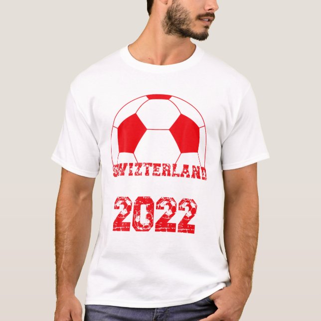 Schweizer Fußballflagge 2022 - Schweizer Fußball T-Shirt (Vorderseite)