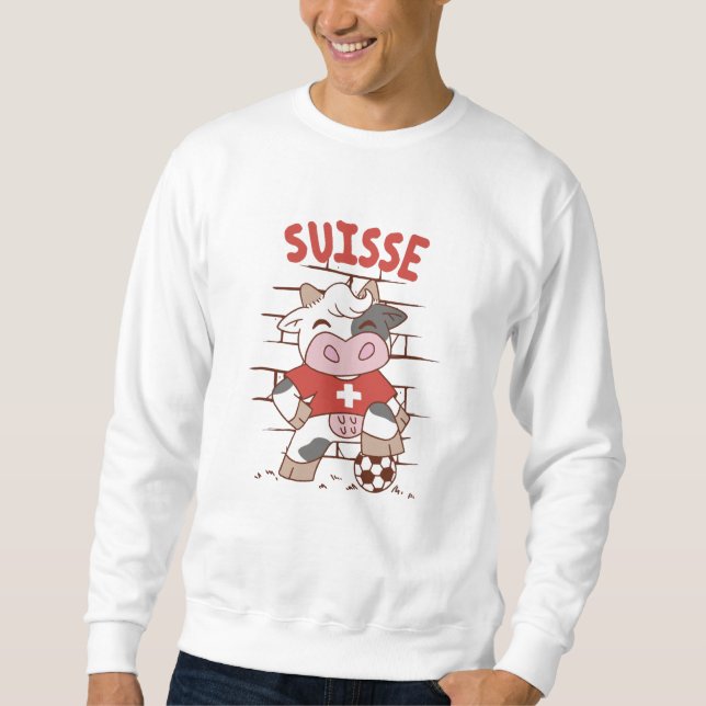 Schweizer Fußballfußballfahne Schweiz Flagge Sweatshirt (Vorderseite)