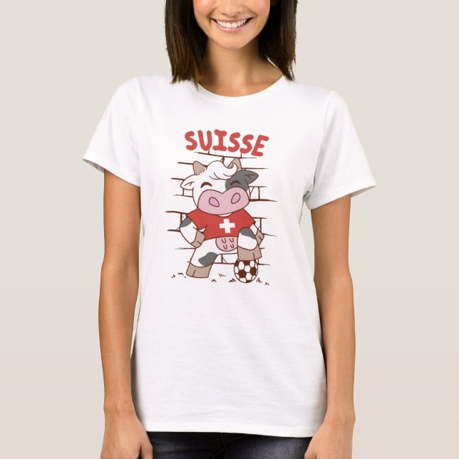 Schweizer Fußballfußballfahne Schweiz Flagge T-Shirt (Vorderseite)